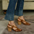 Chunky Heel Sandals Women Leather Sandals