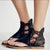 Women/Men Side Strap Back Zipper Flat Leather Sandals