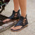 Women/Men Side Strap Back Zipper Flat Leather Sandals