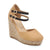 Straw Round Head Double Buckle Women's Wedge Sandals