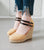 Straw Round Head Double Buckle Women's Wedge Sandals