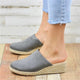 Suede Leather Espadrille Platform Women's Slippers Sandals