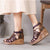 Women's Retro Brown Wedge Heel Sandals