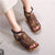 Women's Retro Brown Wedge Heel Sandals