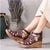 Women's Retro Brown Wedge Heel Sandals