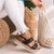 Women Woven Comfort Platform Buckled Sandals